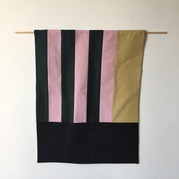 Stripes for your Wall Blanket # 3 - Rose/Dark Green
